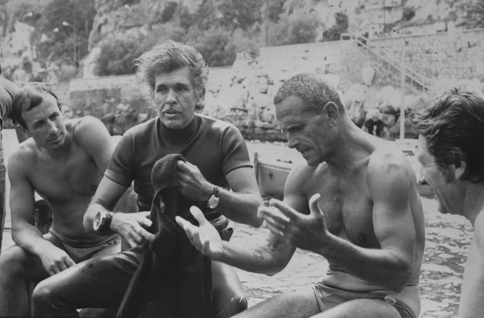 Jacques Mayol and Enzo Maiorca in Sorrento, 1977